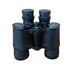 Sears 7x50mm Binoculars Model 6204 Coated Optics Black Vintage with Strap
